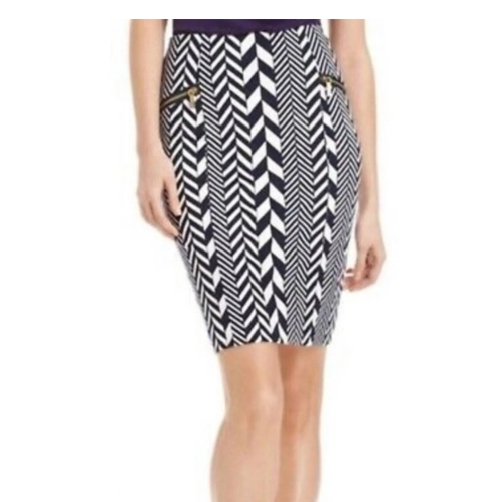 Michael Kors Skirts | Michael Kors Black and White Pencil Mini Skirt Women 10
